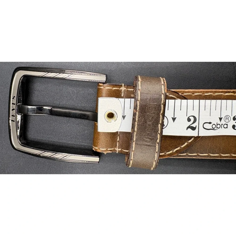 Vintage Levi Strauss & Co Belt Men's Size 36 Brown Leather Made USA Work Casual